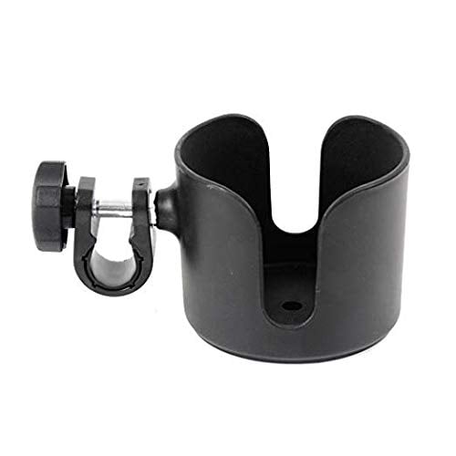 Adjustable Cup Holder - Black - for Strollers, Walkers, Wheelchairs, Rollator & Knee Scooters Universal Drinking Cup Holder, Bottle Holder, by Tulimed