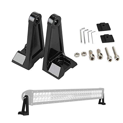 Light Bar Side Brackets Universal Side Mounting Brackets Kit for Jeep Offroad Truck Mounting Double Row LED Work Light Bar (Pair, Black)