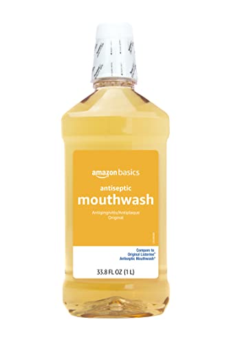 Amazon Basics Antiseptic Mouthwash, Original Flavor, 1 Liter, 33.8 Fluid Ounces, 1-Pack (Previously Solimo)