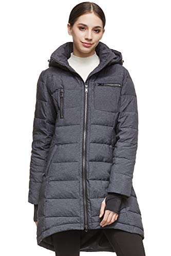 Orolay Women's Down Jacket Coat Mid-Length Darkgrey XS