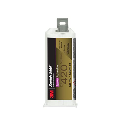 3M Scotch-Weld Epoxy Adhesive DP420, Black, Two-Part Epoxy Structural Adhesive, High Impact and Fatigue Resistant, Maintains Bond Strength, 50 mL (1.69 fl oz) Duo-Pak