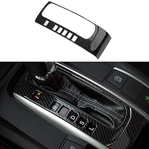 Thenice for 10th Gen Civic ABS Carbon Fiber Grain Gear Panel Trim Shift Boots Cover for Honda Civic Sedan Hatchback Coupe 2016 2017 2018 2019 2020 2021 -Automatic Transmission