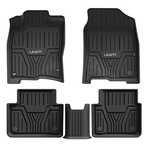 LASFIT Floor Mats Fit for Honda Civic 2016-2021 1st & 2nd Row Set, All Weather TPE Car Liners