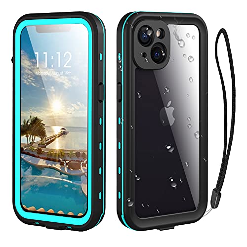 Transy iPhone 13 Waterproof Case -iPhone 13 Full Body 360 Protective Case Shockproof Dustproof IP68 Waterproof Phone Case for iPhone 13 with Built in Screen Protector (Blue)