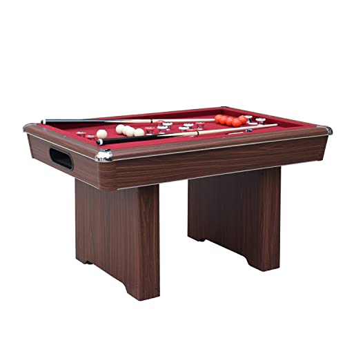 Renegade II 54-in Bumper Pool Table - Walnut Finish with Red Felt