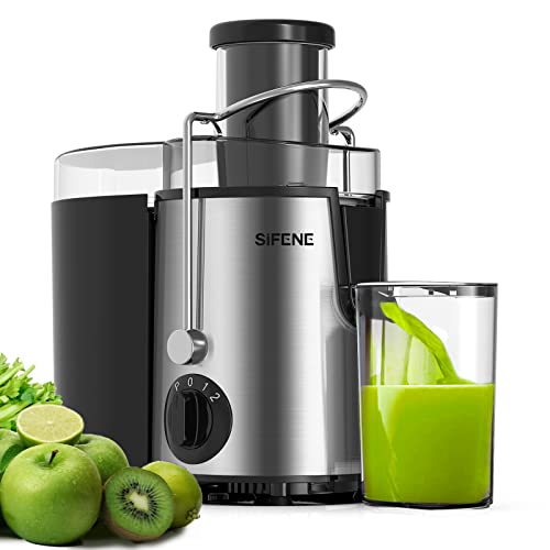 Juicer Machine, SIFENE 3" Wide Mouth 500W Centrifugal Juicer for Vegetable and Fruit, Large Mouth Juice Extractor, Juice Maker Machines with 3-Speed Setting, Easy to Clean