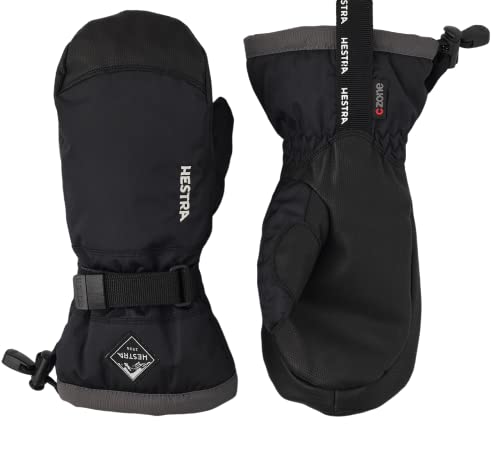 Hestra Gauntlet CZone Junior Mitt - Waterproof, Insulated Snow Mitt for Skiing, Playing in The Snow for Kids - Black/Graphite - 4