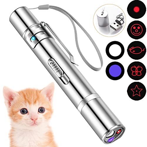 Cutomo Cat Laser Toy - Laser Pointer for Cats and Dogs USB Rechargeable - Lazer Pointer Red Dot Laser Light for Cats Interactive Cat Toys for Indoor Cats