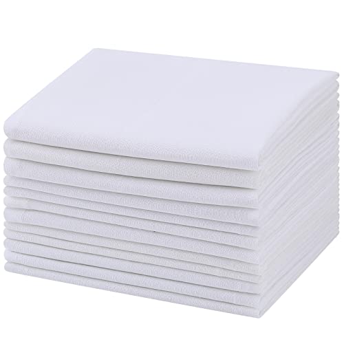 White Cotton Handkerchief for men, Pure Cotton Soft White Hanky Handkerchiefs, 12 Pack Hankies (12)