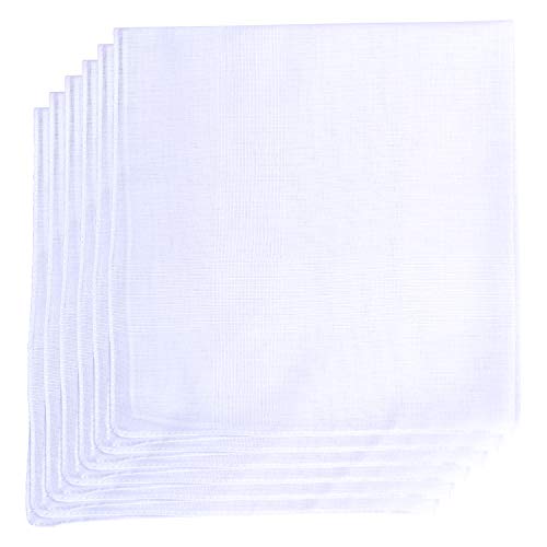 Van Heusen 6 pack Men's Fine Handkerchiefs (White- Permanent Press)