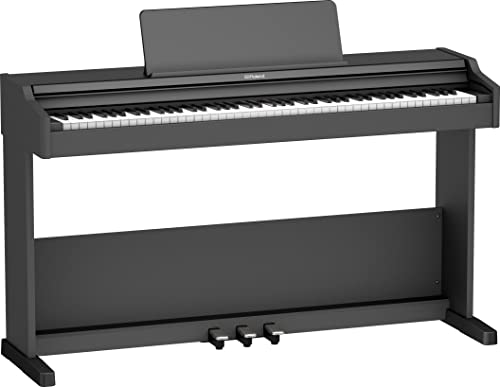 Roland RP107 Digital Compact and Affordable Home Piano with Traditional Upright Styling | Perfect for Beginners |Onboard Bluetooth & More,Black