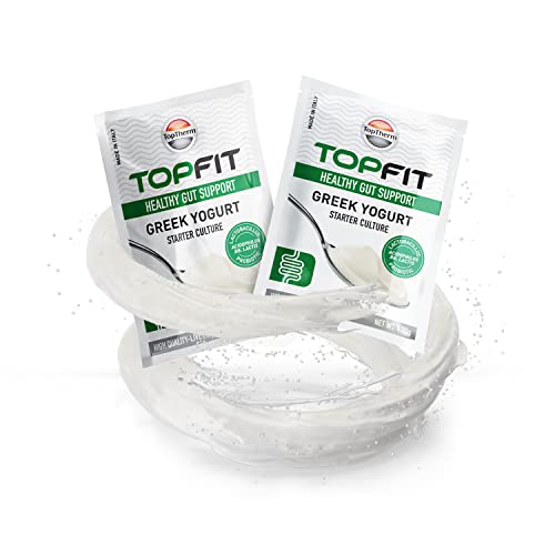 TopTherm Yogurt Starter |Gut Health Probiotic Yogurt Culture Support |DIY Homemade Plain or Greek Yogurt |Dairy Free Yogurt |Non-GMO |No Added Sugar |Works with Any Yogurt Maker - 2 Pack - Makes 2 Qts