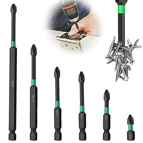 6pc Magnetic Screwdriver Bit Set,Anti Slip Screw Extractor Cross Slot Screwdriver Bit Set For Power Screwdriver Impact Drill