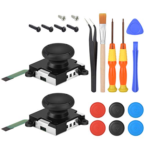 Assenic Joystick Replacement for Nintendo Switch Joycon, Joy con Drift Repair Kit. NS Joy-Con & Switch Lite Controller Analog Thumb Stick Parts, with Full Repair Tool2 Pack.