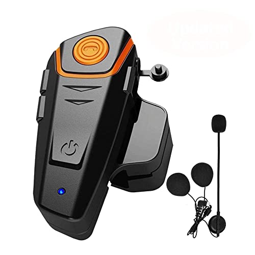 Motorcycle Bluetooth Headset, HuanGou BT-S2 Motorbike Helmet Intercom up to 3 Riders 1000M Helmet Communication System Supports Handsfree/Stereo Music/FM/GPS/ MP3 (Boom Microphone,Single)