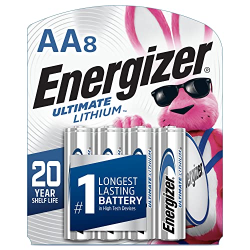 Energizer AA Lithium Batteries, World's Longest Lasting Double A Battery, Ultimate Lithium (8 Battery Count)