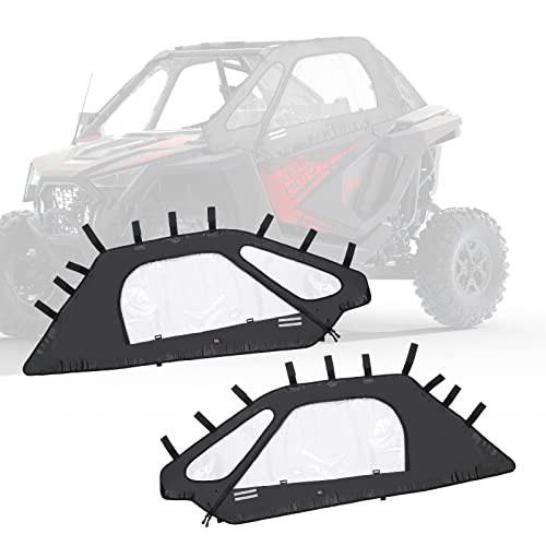 KEMIMOTO Cab Enclosures, Upgrade Resin Zipper Unbreakable 2 Soft Upper Doors Compatible With 2020-2023 Polaris RZR PRO XP / 2022 PRO R (2-seat) RZR PRO XP Upper Windows Water-resistant Clear Film