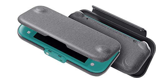GENKI Force Field Lite - Dual Magnetic Flip Case for Switch Lite, Protective Vegan Leather Exterior with Built-in Ergonomic Grips