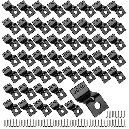 JCHL Table Desk Top Fasteners with Screws Black Heavy Duty Z Table Top Connectors Table Clips/Table Top Brackets, Set of 50 Packs (Include 50 Clips and 50 Screws) 50-Black