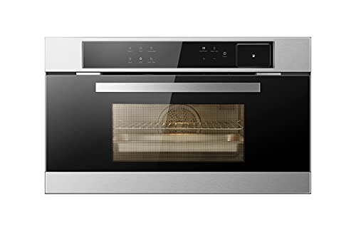 ROBAM 12-in-1 CQ760 Built-in Combi Wall Oven | Air Fry, Grill, Bake & Steam | Wide Temperature Precision | Spacious Capacity to Fit 12 inch Pizza, 10lb Chicken, Three Heating Elements, Built-In Recipes, Water Reminder