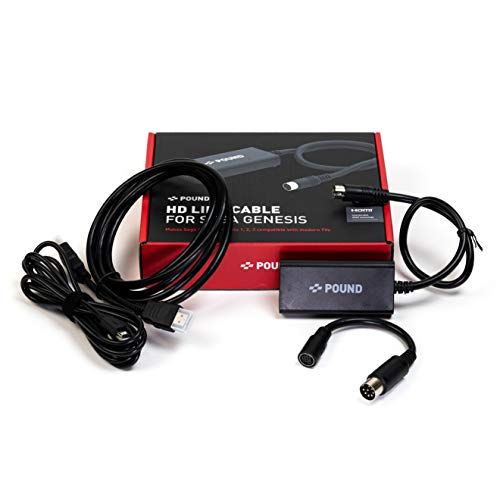 POUND HD Link Cable Compatible with Sega Genesis - HDMI Cable with RGB Picture Quality, 720p Resolution, Plus Micro USB Cable for Boosted Power