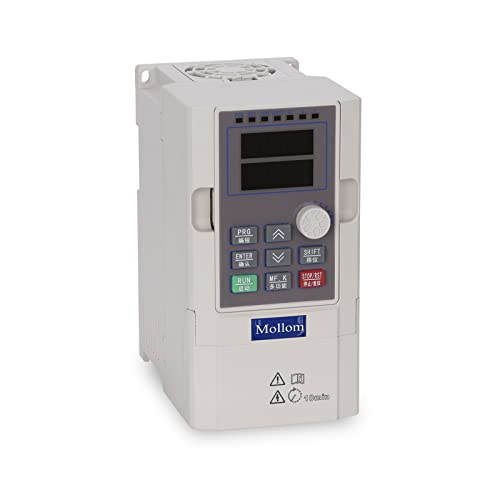 Mollom VFD 220V 4KW 5HP Single or Three Phase Input to 3 Phase 0-3000Hz Output Variable Frequency Drive Vector Control Inverter for Spindle Motor CNC Speed Control