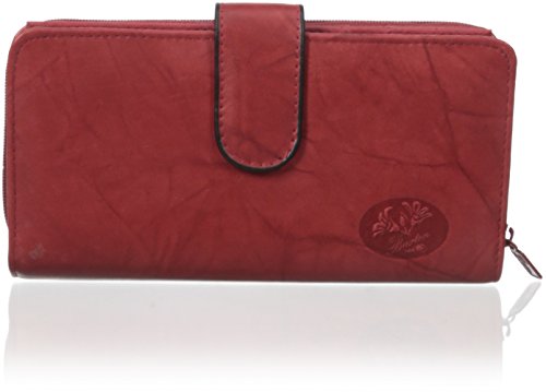 Buxton Women's Heiress Checkbook Wallet, Red, One Size