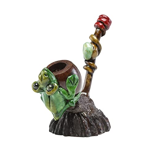 Frog Smoking Pipe w/Andean Walnut Base - Made in the Andes