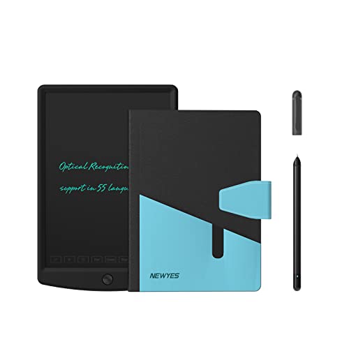 SyncPen3 Set- NEWYES Smart Pen OCR Digital Pen for Students, Designer, Business Man, Record Notes, Bluetooth, Wireless, iOS (with Blue Notebook + LCD Writing Tablet)
