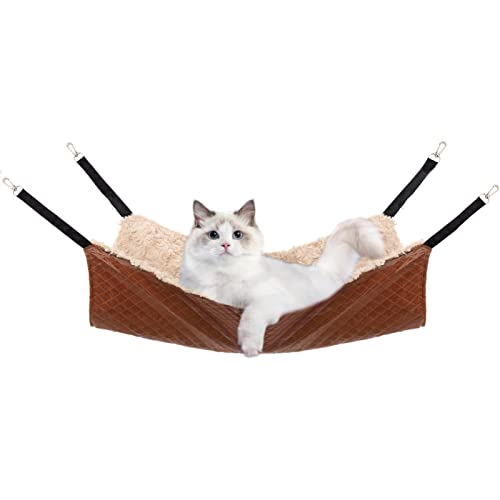 JOYELF Cat Hammock Bed, Medium Reversible Pet Cage Hammock Hanging Soft Pet Bed for Kitten Ferret Puppy or Small Pet