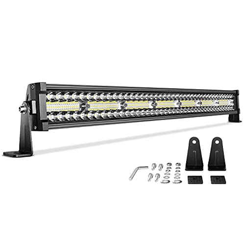 DWVO LED Light Bar 32 Inch 630W Straight Triple Row 35000LM Upgrade Chipset Led Work Light for Off Road Driving Fog Lamp Marine Boating IP68 Waterproof Spot & Flood Combo Beam Truck Light Bar