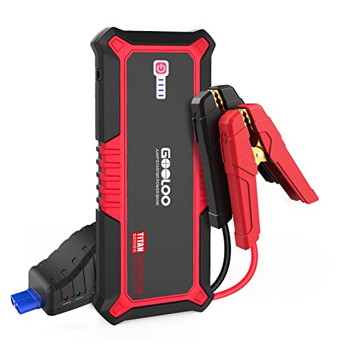 GOOLOO GP2000 Jump Starter 2000A Peak Car Starter for Up to 9L Gas or 7L Diesel Engine SuperSafe 12V Jump Box Auto Lithium Battery Booster Portable Power Pack with USB Quick Charge, Type-C Port