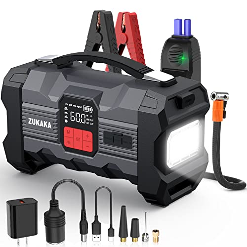 ZUKAKA Car Jump Starter 4000A Peak 26800mAh Battery Starter Up to All Gas and 8 L Diesel Engine 12V Auto Jump Starter Box Power Bank with USB and Type C Port Jump Box with LED Light