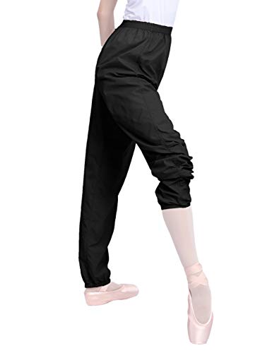 Cuulrite Women Ripstop Pants for Ballet Dance, Thin Practice Warm Up Pants Black, XX-Large