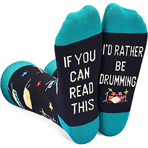 sockfun Unique Drummer Socks Drummer Gifts for Men Women Teens, Percussion Gifts Music Socks Music Gifts for Music Lovers Drummer Stocking Stuffers