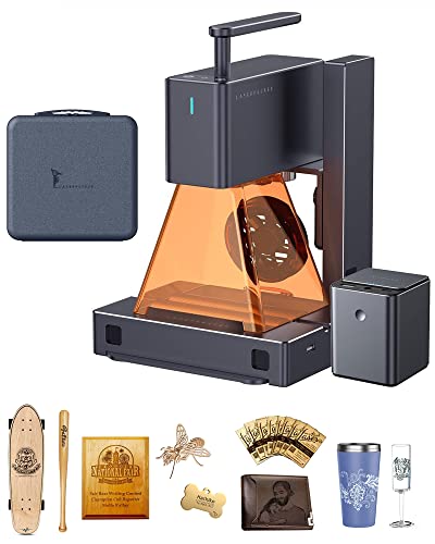 LaserPecker 2 Laser Engraver, Laser Engraving Machine with Roller Portable Laser Engraver Cutter Compact Desktop Handheld Laser Etching Machine for Coated Metal Leather - with Storage Box/Power Bank