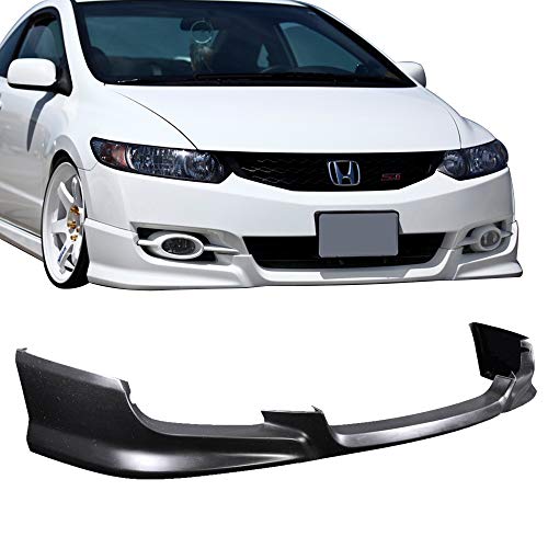 FREEMOTOR802 Compatible With 2009-2011 Honda Civic Front Bumper Lip, HF-P Style Black PU Spoiler Guard Splitter Valance Chin