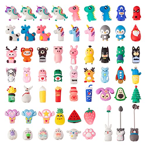 LOFIR 60 Pieces Pencil Toppers Animal Pencil Toppers Pen Toppers Clip on Pencil Classroom Prizes for Office Kids Back to School Student Supplies Party Favors (60)
