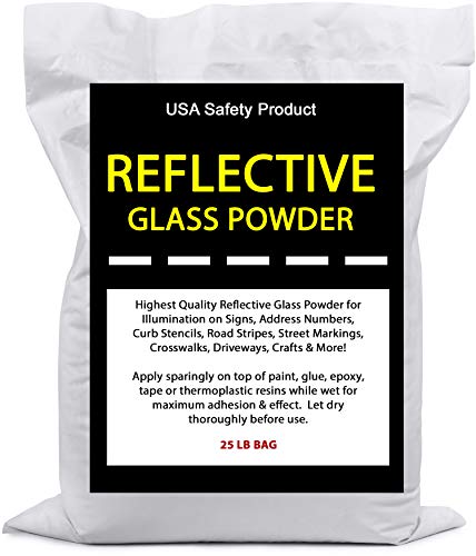Reflective Glass Powder (25 LB Bag) for Road Marking, Curb Paint, Traffic Paint, Pavement Striping, Parking Lots, Crosswalks, Driveways, Airports, Traffic Signs, Painting, Arts & Crafts