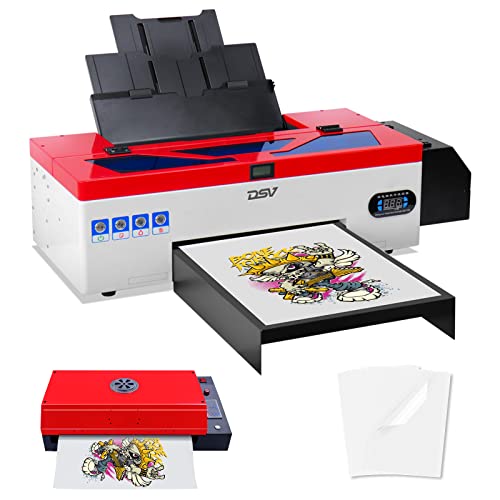 DSV DTF Printer A3 L1800 Transfer Printer Machine Built-in White Ink Circulation System for DIY Print Dark and Light Fabrics (DTF Printer +Oven)