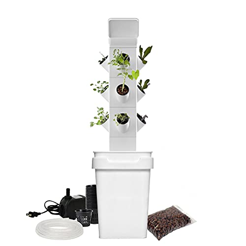 EXO Garden Hydroponic Growing System Vertical Tower - Vegetable Plant Tower Gift for Gardening Lover - Automate Aeroponics Mini Indoor Outdoor Home Grow Herb