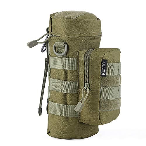 Molle Water Bottle Holder, Tactical Water Bottle Pouches for Backpack with D-Ring Hook (Army Green)