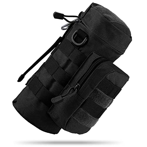 MEQI MOLLE Water Bottle Holder for Backpack, Tactical Bottle Pouch Carrier for Travel Hiking Cycling with Metal Hook