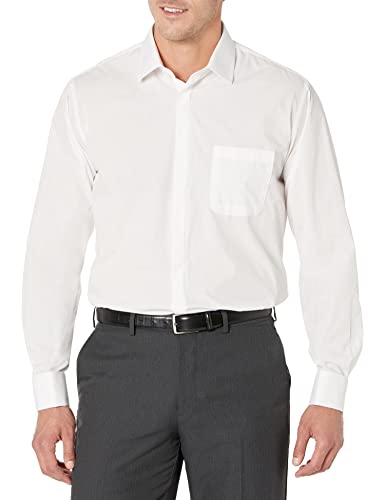 STACY ADAMS Men's Big-Tall 39000 Solid Dress Shirt, White, 19" Neck 36-37" Sleeve