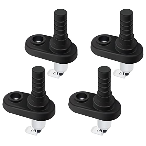 weideer 4Pcs 12V Mount Pin Switch Momentary Nickel Plated Universal Door Jamb Flange Light Hood Mount Switch with Rubber Boot for Car Boat K-025-L