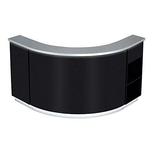 LED Illuminated Curved Reception Desk Receptionist Area Counter - Janus(3 Piece Combo)