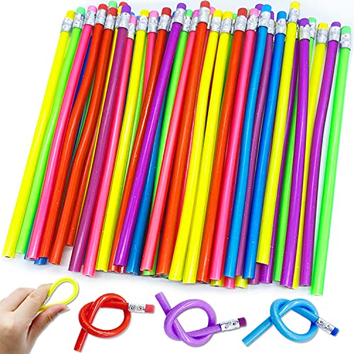 36 Pack Flexible Soft Pencil,Magic Bendable Pencils,Colorful Soft Pencils with Erasers for Kids,Back to School Gifts,Classroom Supplies
