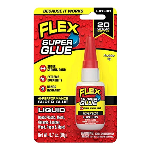 Flex Super Glue Liquid, Clear, 20 Gram Bottle, (Pack of 1)