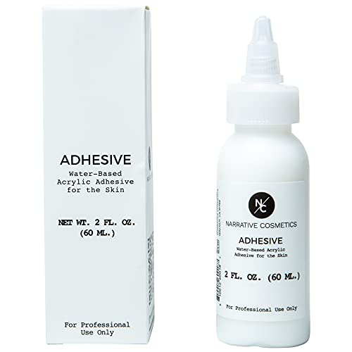 Narrative Cosmetics Water-Based Acrylic Adhesive for The Skin, Non-Toxic Professional Bonding Glue for Makeup, SFX, Prosthetics, 2 Oz.