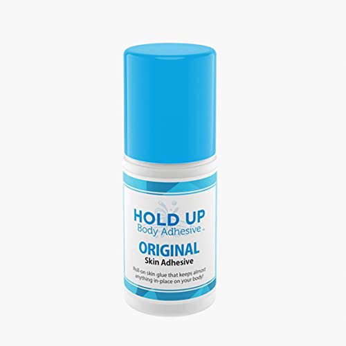 Hold Up Body Adhesive Original - Roll On Skin Adhesive for Compression Stockings, Socks, Clothing, Costume, Fashion, Dance - Hypoallergenic & Skin-Friendly Formula, Safe for Daily Use - 2 oz. Bottle